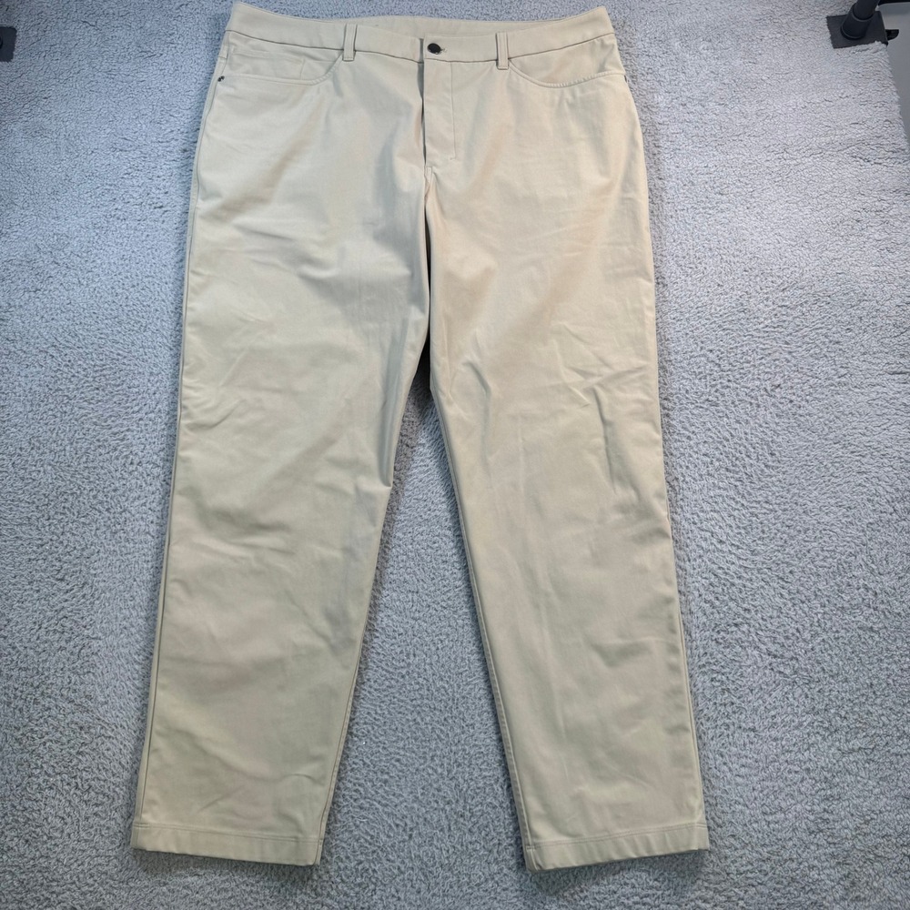 Lululemon Commission Pant Classic Warpstreme Khaki Tan Mens 38x30 LM5AO1S